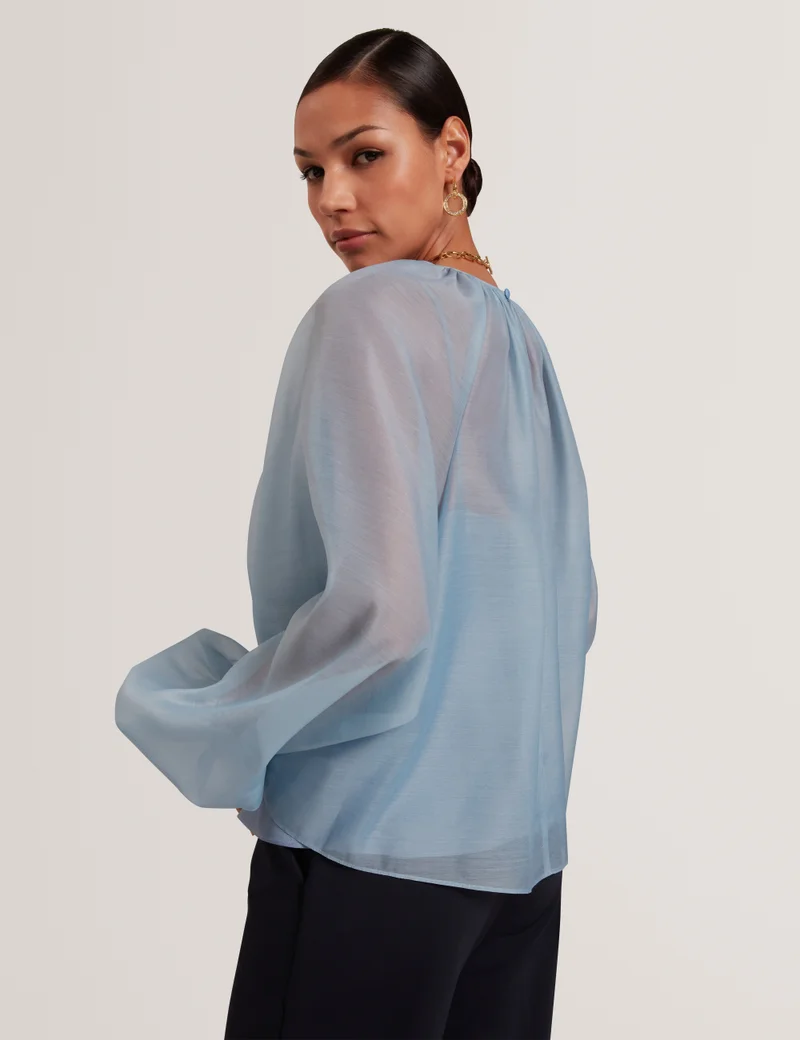 Ted Baker Organza Puff Sleeve Blouse